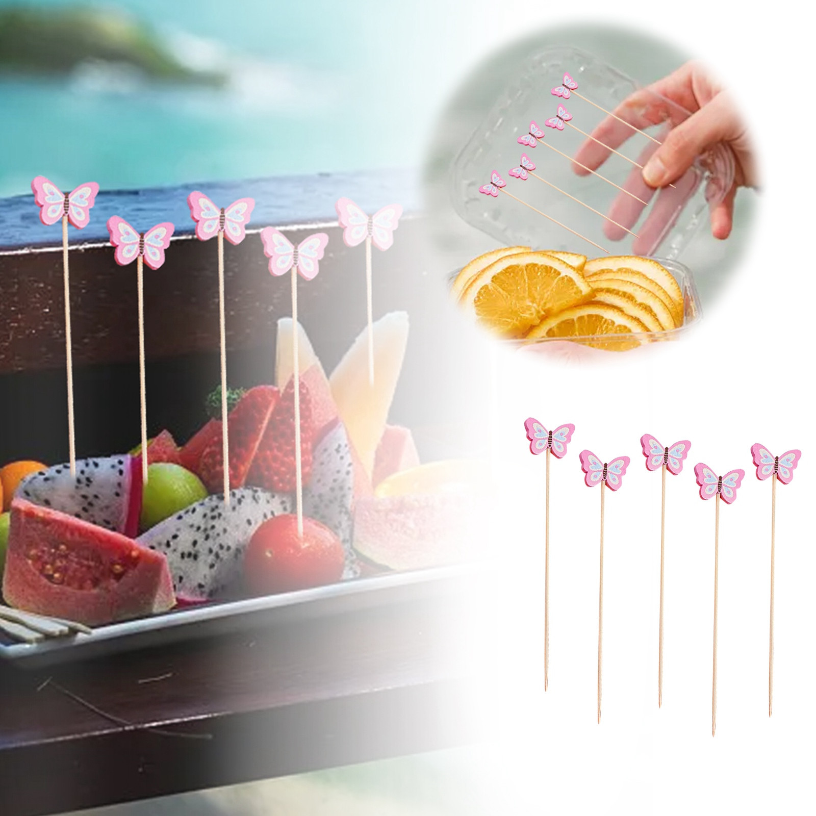 thumbnail image 2 of Año Nuevo Chino Palillo de cóctel 100PCS Año Palillos de fruta Palillos de postre de fruta Alimentos Sándwiches Bebidas Carne Pinchos Frutas Productos para fiestas infantiles, 2 of 2
